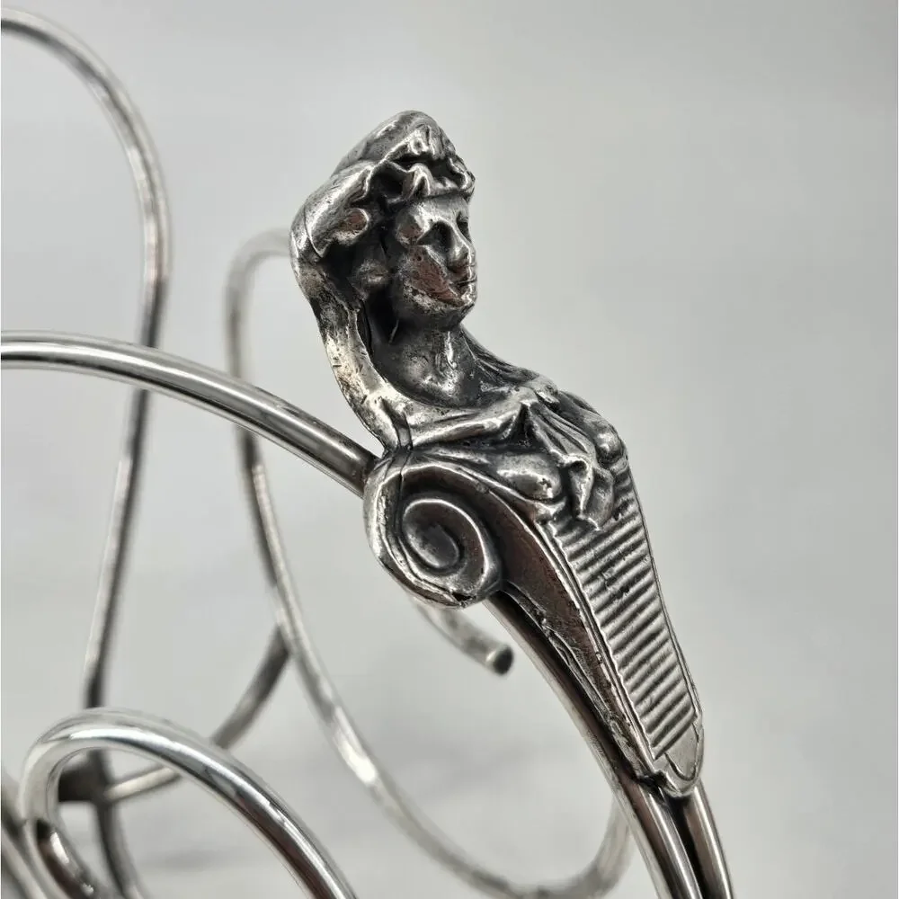 Vintage Art Nouveau Silver Plated Ornate Wine Bottle Cradle Holder Unbranded